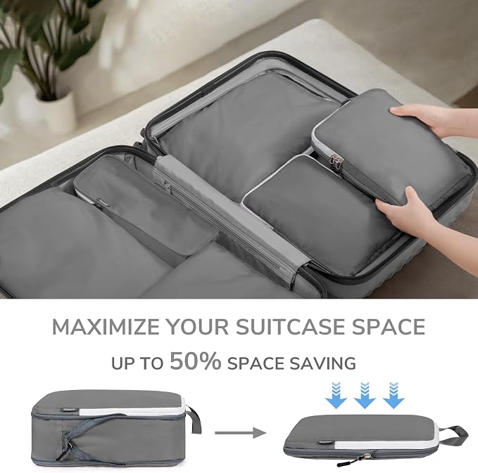 CherryNow Compression Packing Cubes, 7 Set Packing Cubes Compression, Travel - Image 6