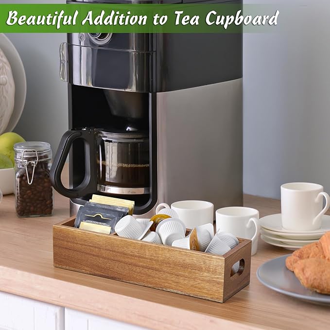 DRASTAR Tea Bag Organizer, Acacia Tea Bag Holder, Tea Storage Containers - Image 5