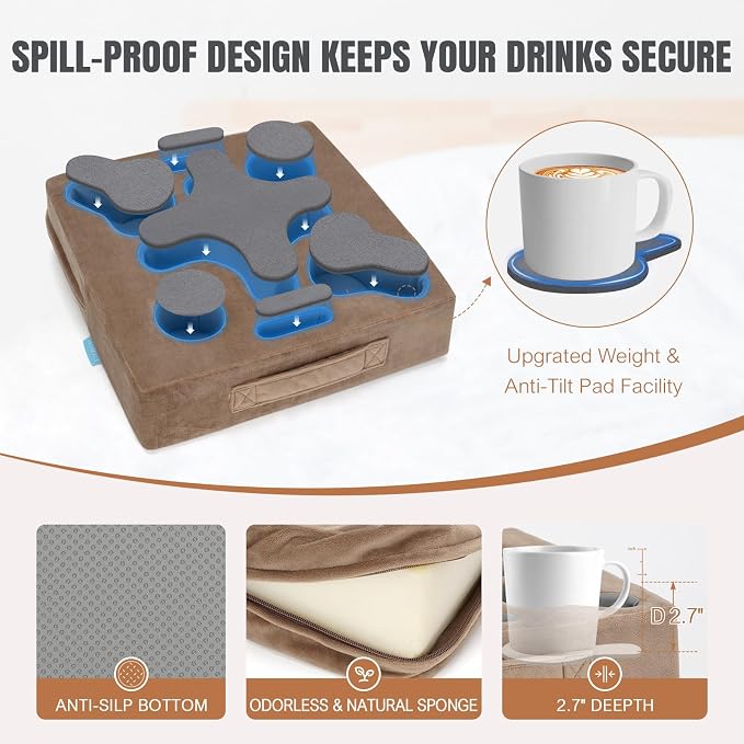 Couch Cup Holder-Sofa Cup Holder Pillow Tray Caddy Cupholder Hearted - Image 3