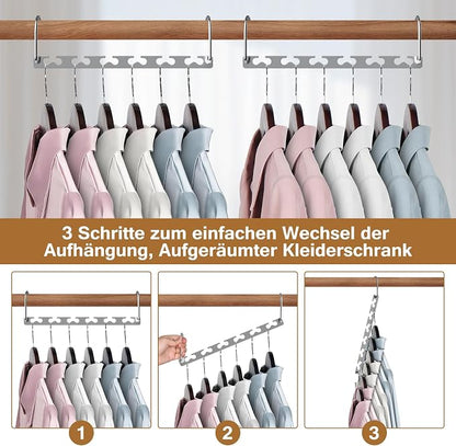 Space Saving Hangers for Clothes 12 Pack, Sturdy Metal Hangers Wardrobe - Image 3