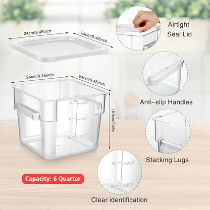 FoldTier 2 Pieces Square Food Storage Containers Polycarbonate Clear food - Image 2