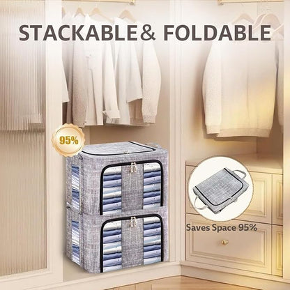 Storage Bins for Clothes - 66L - Large Clothes Storage Bins with Lids - for - Image 9