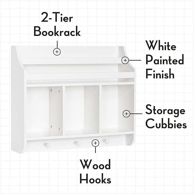 RiverRidge Kids Book Nook Wall Book Rack Shelf - Image 5