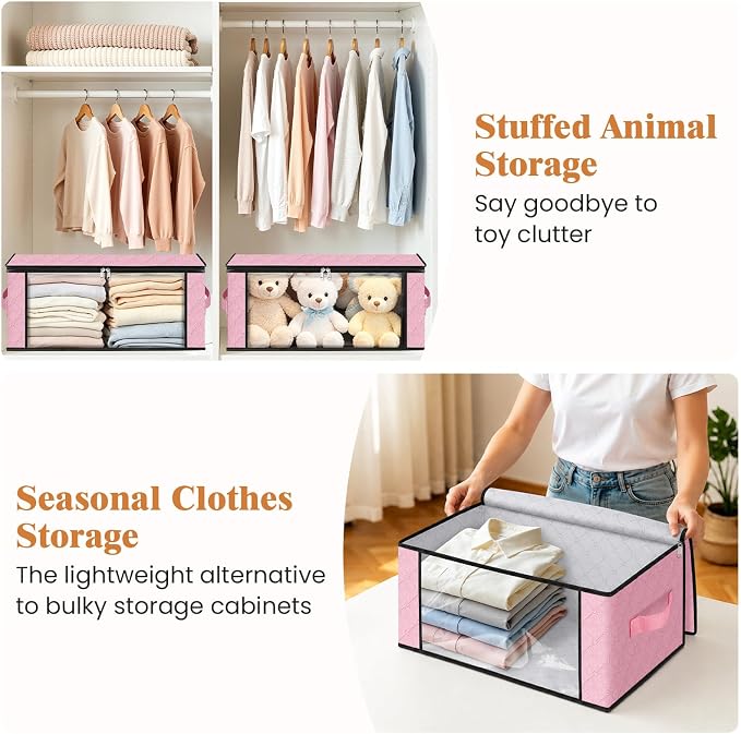 Fab totes 35L Closet Organizers and Storage, Foldable Under Bed Storage - Image 4