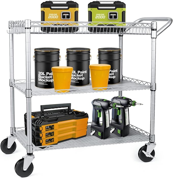 WDT 990Lbs Capacity Heavy Duty Rolling Utility Cart, NSF Rolling Carts - Image 2