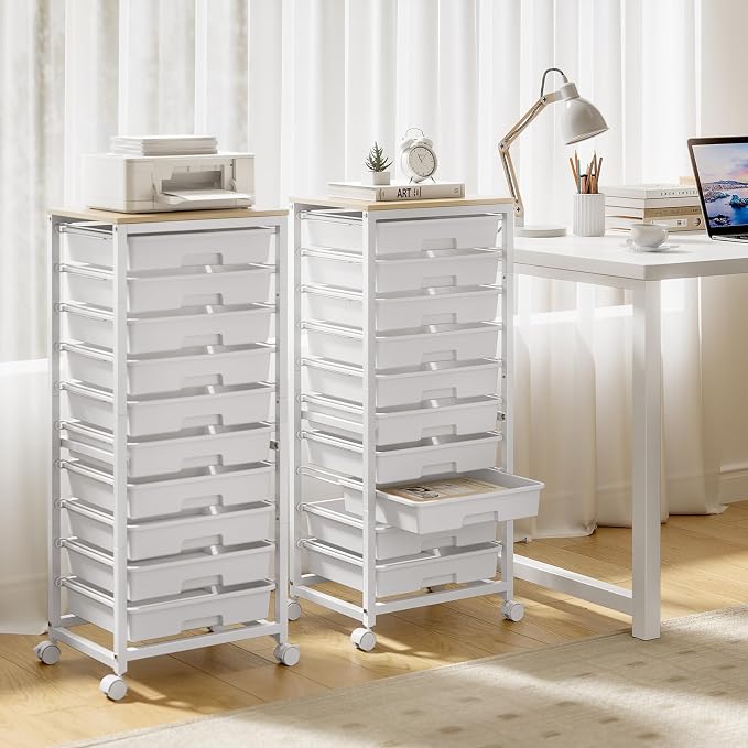 Rolling Cart with Drawers, 10 Drawer Rolling Cart, Storage Cart with Wheels - Image 8