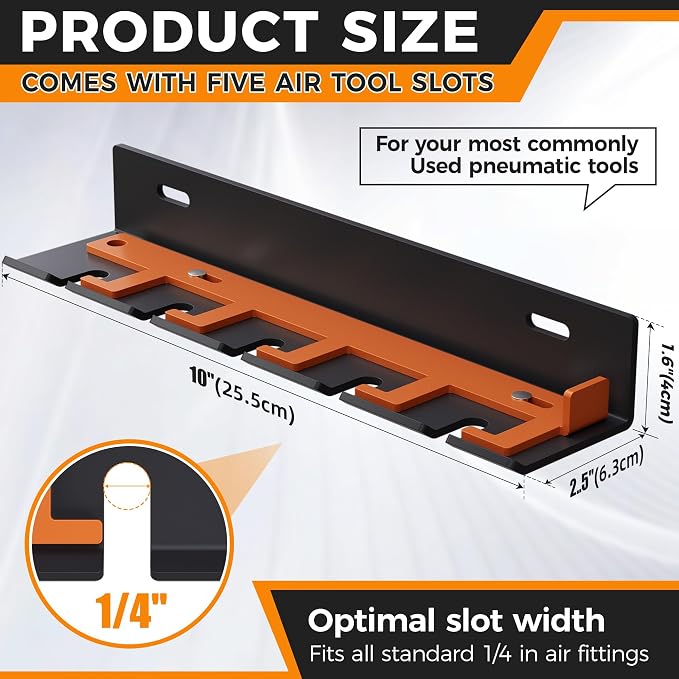 Air Tool Pneumatic Tool Holder, Wall Mount Air Tool Rack, Lockable Air Tool - Image 2