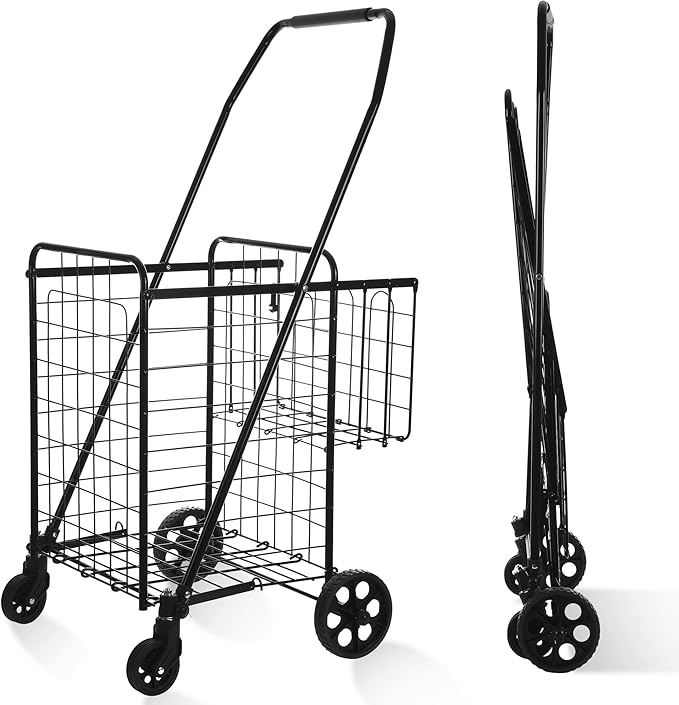 BIEAMA Folding Shopping Cart, 200 Lb Capacity Grocery Cart, Medium Size | Heavy by BIEAMA