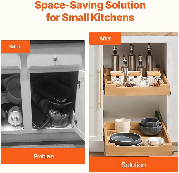 VEVOR Pull Out Cabinet Organizer, Soft Close Slide out Shelf, Heavy-Duty - Image 4