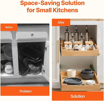 VEVOR Pull Out Cabinet Organizer, Soft Close Slide out Shelf, Heavy-Duty - Image 4