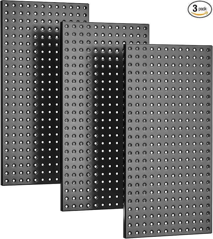 EVERHANGER Metal Pegboard Panels 24" x 12", Heavy Duty Steel Peg Boards by EVERHANGER