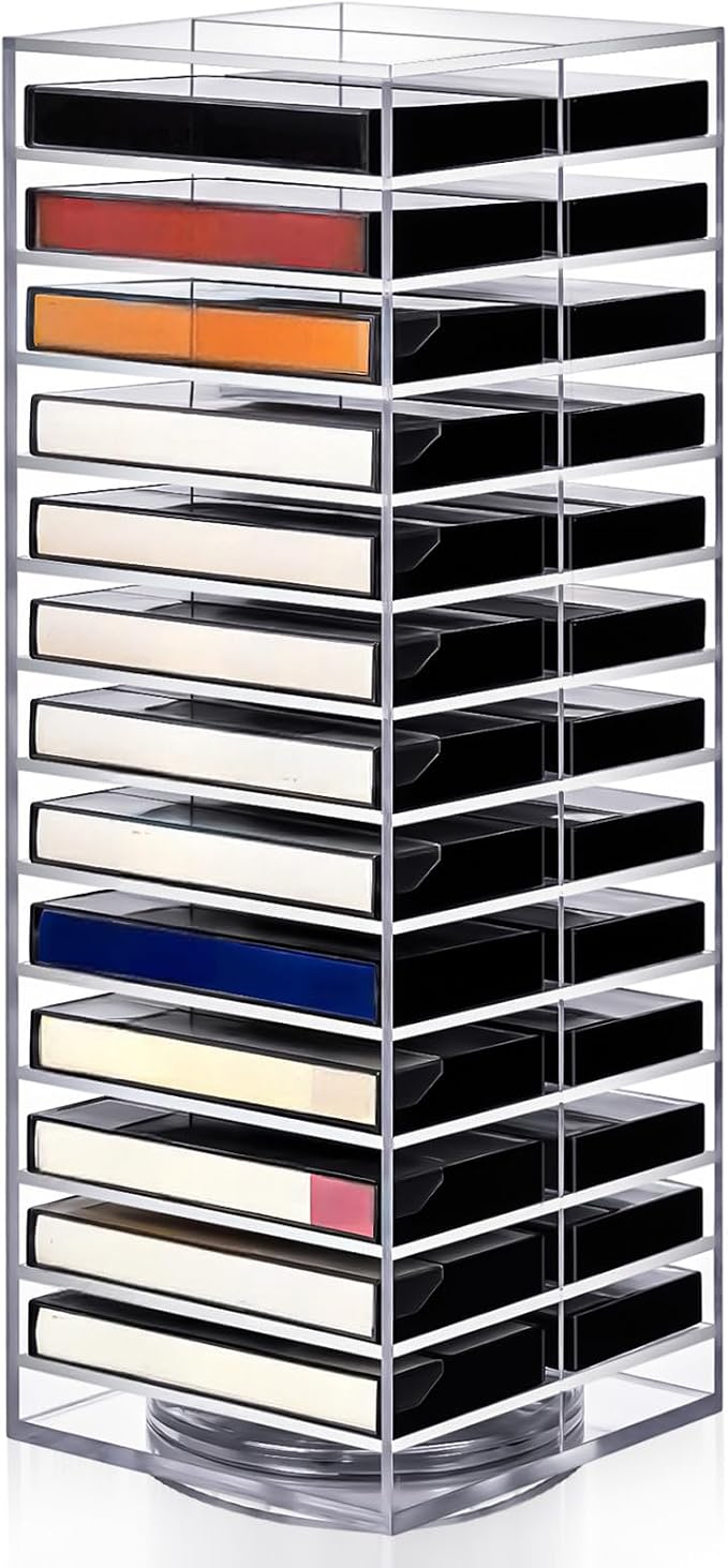 Ripeng 360° Rotating Double-Sided Cassette Tape Storage Tower, Retro Music by Ripeng