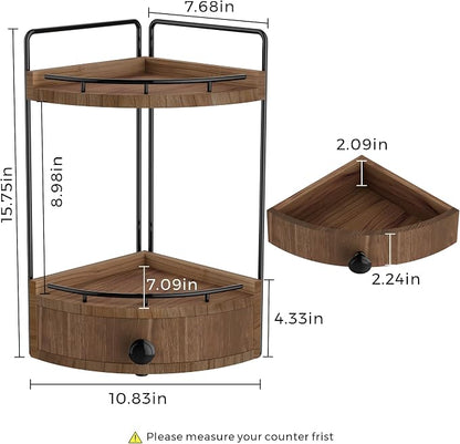 2-Tier Corner Bathroom Counter Organizer - Image 2