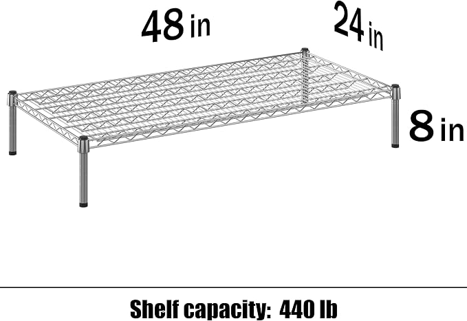 24" Deep x 48" Wide x 8" Height Wire Shelving Kit | 1-Tier | NSF Commercial - Image 3