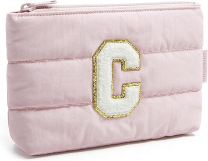 BAGSMART Small Personalized Makeup Bag, Machine Washable Puffy Cosmetic Pouch by BAGSMART
