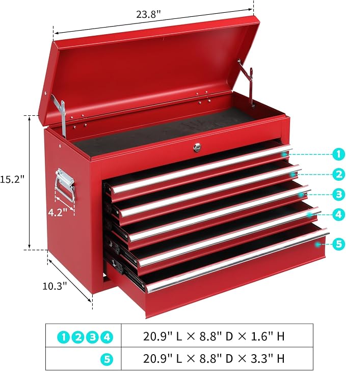 Metal Tool Box Organizer | Lockable Tool Chest | Toolbox - Image 7