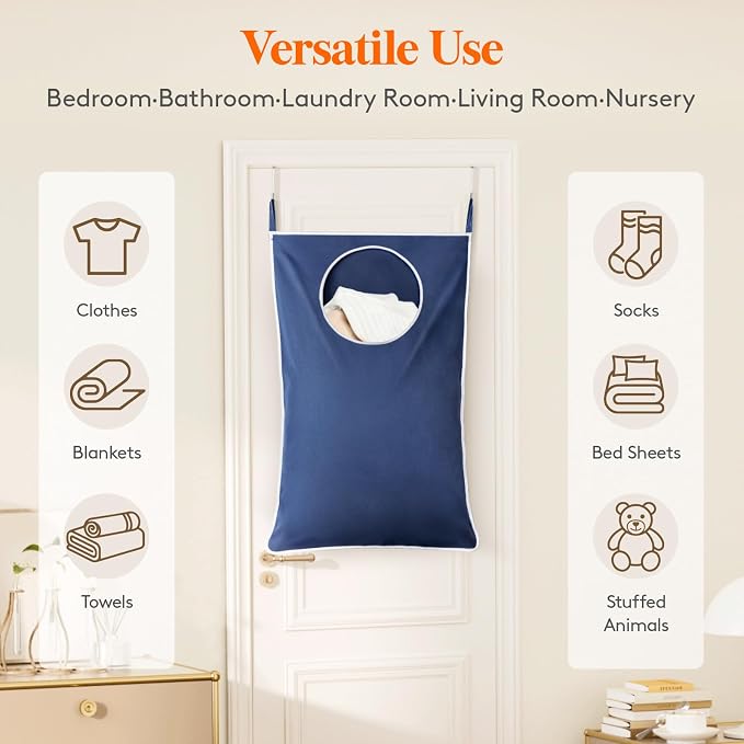 Lifewit 1 Pack Over Door Laundry Hamper, Large Collapsible Hanging Laundry - Image 5