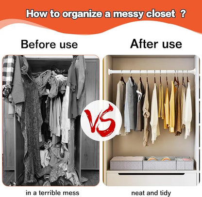 No Drilling Closet Rods for Hanging Clothes, Adjustable 30-88 in | White - Image 4