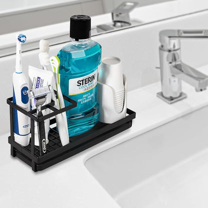 Toothbrush Holders Toothpaste Organizer Bathroom Accessories, Matte Black | - Image 2
