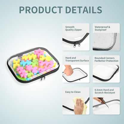 Hard Sided Clear Zipper Case for Storage- Professional-Grade Plastic Clear - Image 5