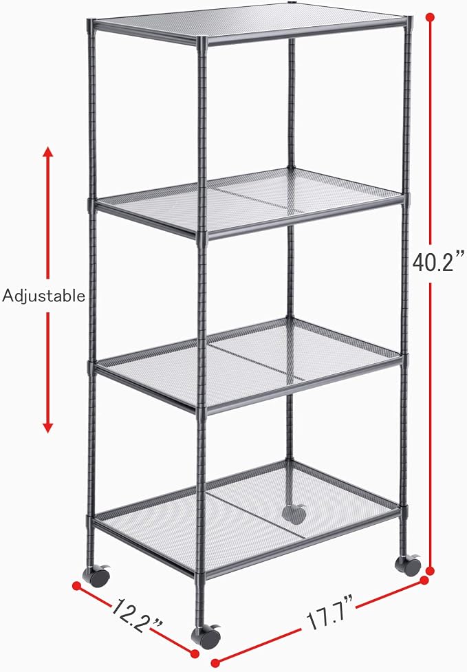 OVICAR 4-Tier Wire Storage Shelves, Adjustable Shelving Units - Image 5