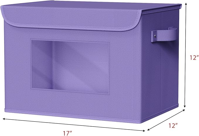 Univivi Storage Bins with Lids Fabric Lidded Storage Baskets Stackable Closet - Image 2