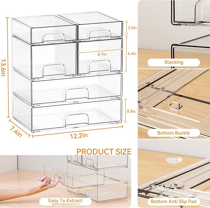 Clear Stackable Storage Drawers - Image 3