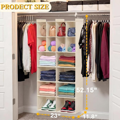 Ofiray-home 6 Tier Hanging Closet Organizer, 16 Compartments Sweater Organizer - Image 3