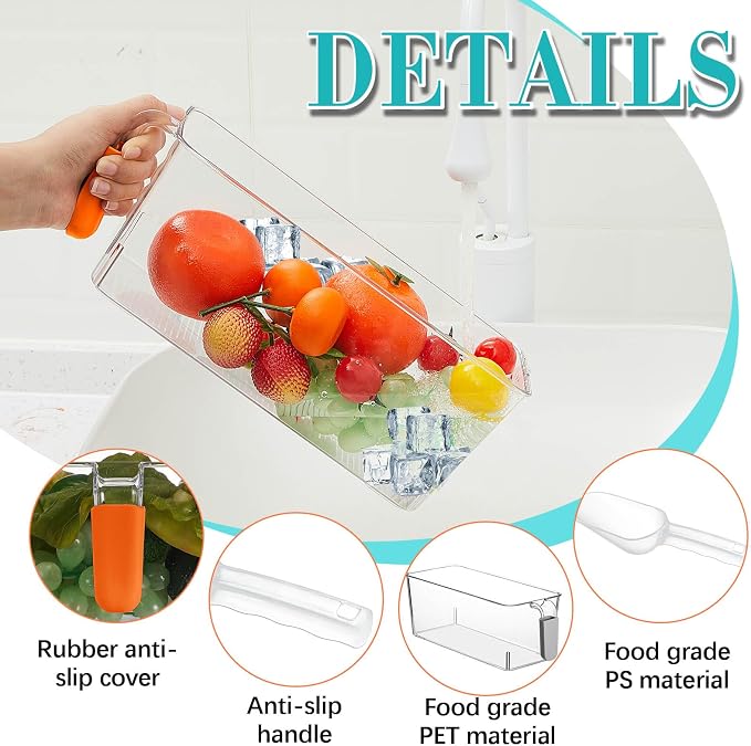 Havawish Ice Storage Bin and Flexible Scoop Set Plastic Freezer Bin - Image 3