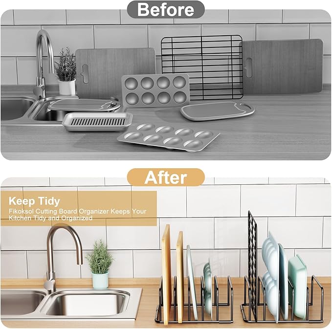 Fikoksol Cutting Board Organizer and Baking Sheet Rack, Tray Dividers - Image 5