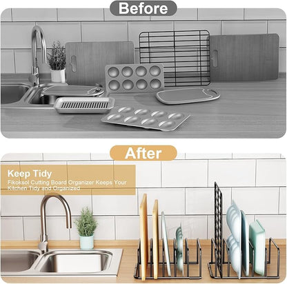Fikoksol Cutting Board Organizer and Baking Sheet Rack, Tray Dividers - Image 5
