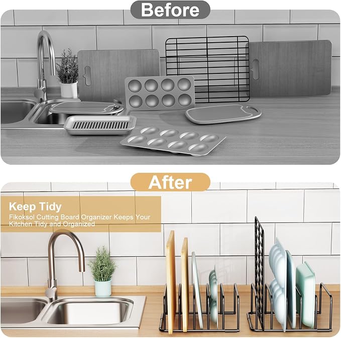 Fikoksol Cutting Board Organizer and Baking Sheet Rack, Tray Dividers - Image 5