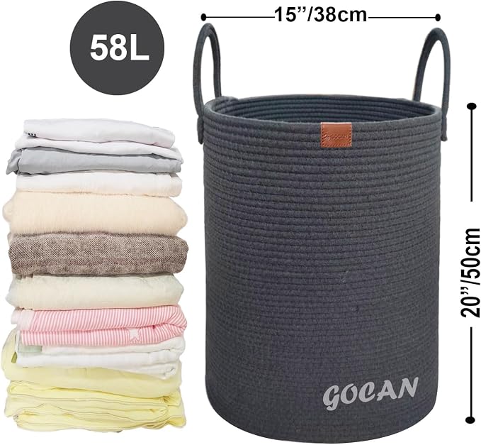 large tall sturdier Laundry Hamper Basket Woven Storage Baskets - Image 7