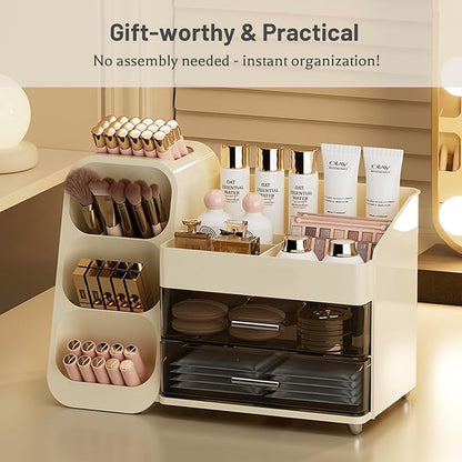 Aveniee Makeup Organizer with Drawers, Large Bathroom Countertop Storage - Image 6