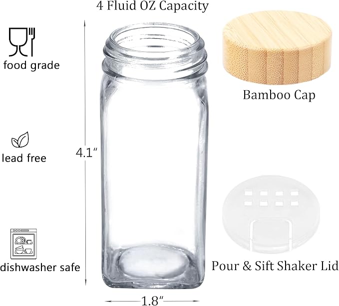 SWOMMOLY 48 Pcs Glass Spice Jars - Image 3