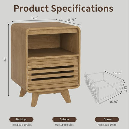 Fluted Night Stand Nightstand - Image 2