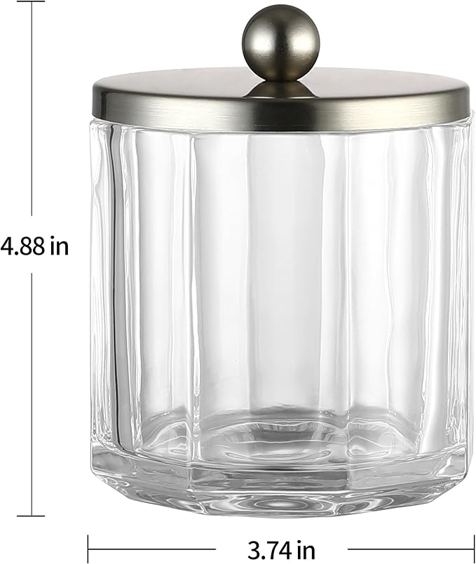 Clear Transparent Apothecary Octagional Shaped Glass Canister Jar - Image 2