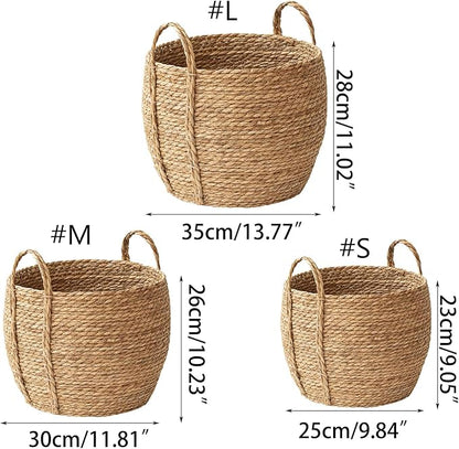 Woven Planter Basket, Natural Handwoven - Image 7
