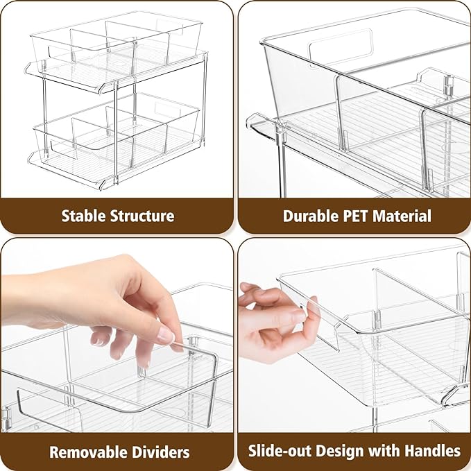 Fabspace Bathroom Under Sink Organizers and Storage, 2 Tier Vanity Countertop - Image 4