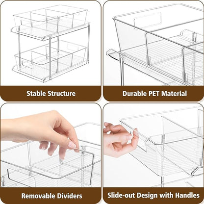 Fabspace Bathroom Under Sink Organizers and Storage, 2 Tier Vanity Countertop - Image 4