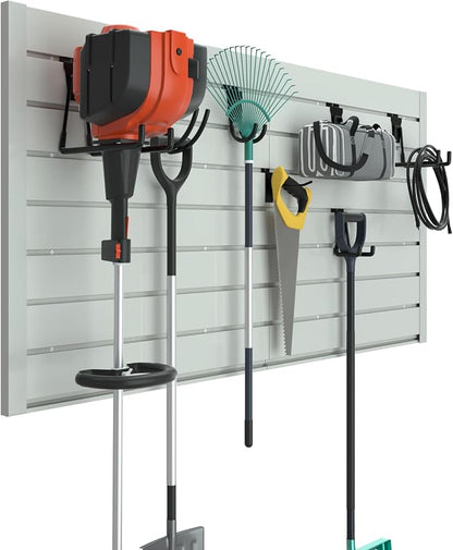 RELIANCER PVC Slat Wall Panels, 4ft by 2ft Garage Wall Organizer Storage System by RELIANCER