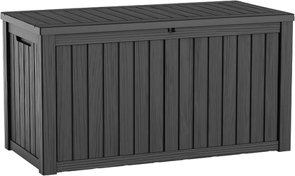 Vixzen 180 Gallon Deck Boxes Outdoor Waterproof, Resin Lockable Storage Box by Vixzen