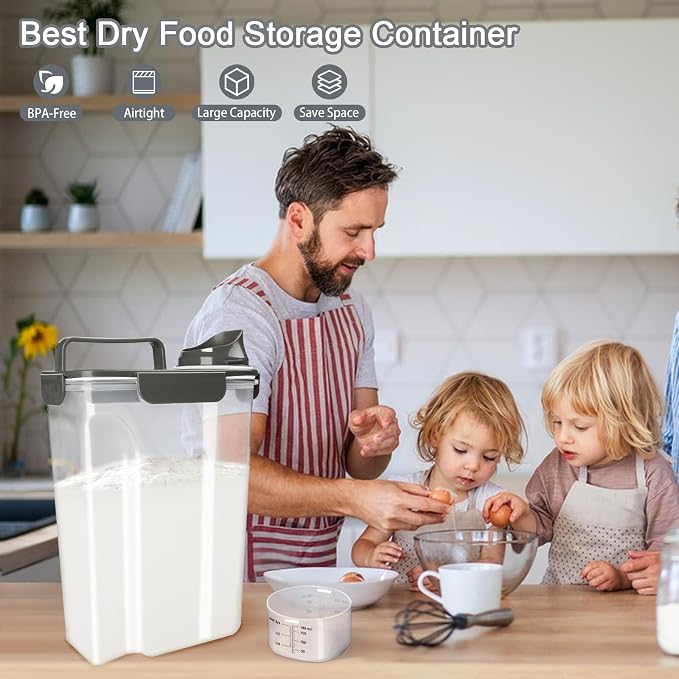 Komzon Rice Container, Airtight Rice Storage Container 10lb, Cereal Containers - Image 6