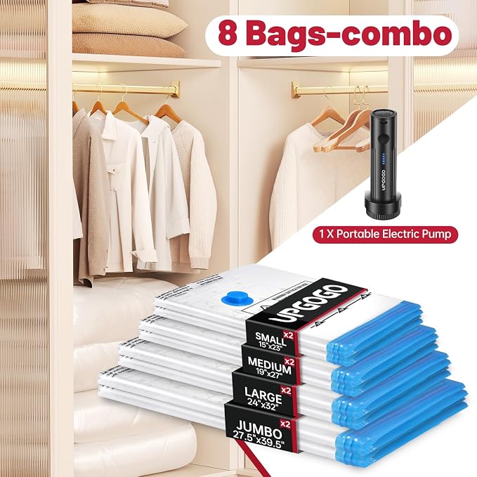 Vacuum Storage Bags with Portable Electric Pump, Vacuum Seal Bags - Image 2