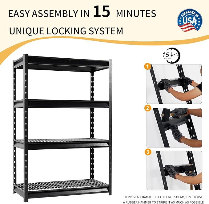 The Atlas 48" W Heavy Duty Garage Shelving Unit Load 12000 Lbs, Metal Shelves - Image 5