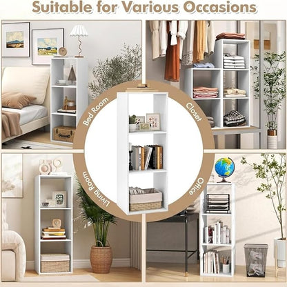 POWERSTONE 3 Cube Storage Organizer, 3 Tier Cubby Bookshelf Freestanding - Image 7