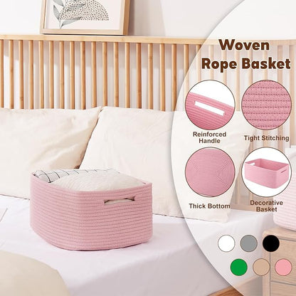 OIAHOMY Storage Basket for Shelves, Closet Cube Storage Bins Baskets for - Image 3