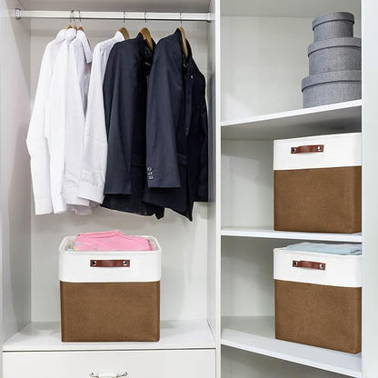 13x13 Cube Storage Bins, Collapsible Fabric Storage Box, 4 Pack Closet Baskets - Image 5