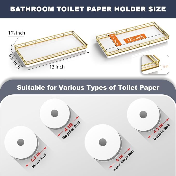 Bathroom Toilet Tank Tray, Vanity Tray - Image 3