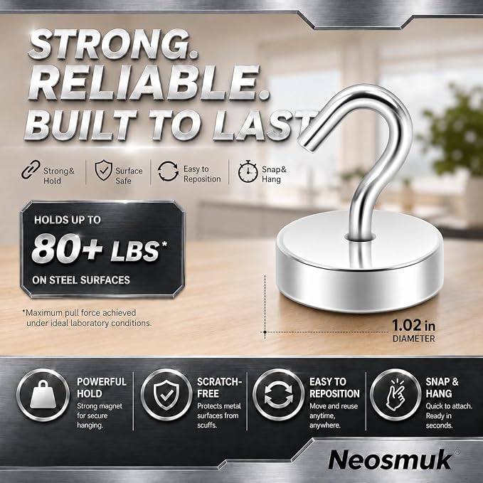 Neosmuk Magnetic Hooks Steel Tube Design - Image 6
